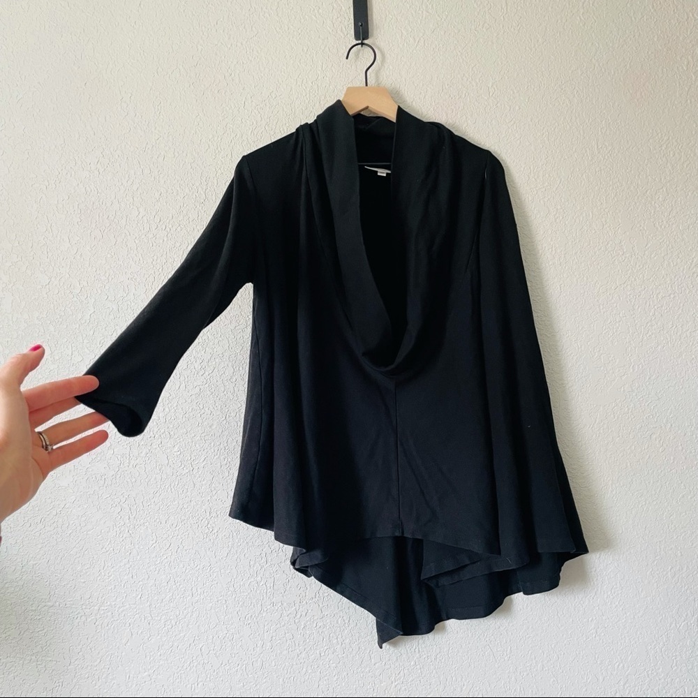 Drew One Sleeve Black Poncho Sweater